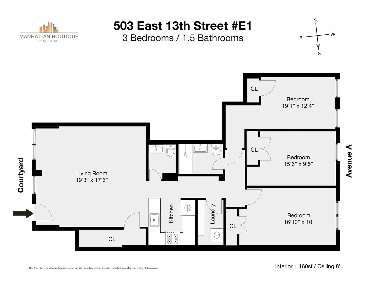 503 East 13th Street #E1 floor plan